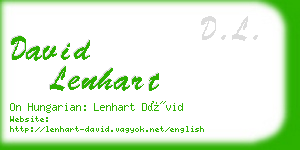 david lenhart business card
